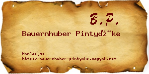 Bauernhuber Pintyőke névjegykártya